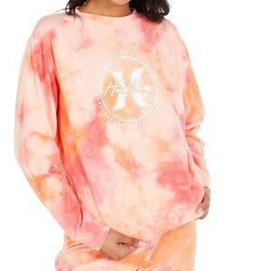 Hurley Women's Tie-Dye Sweatshirt and Sweatpant Set - Pink and Orange